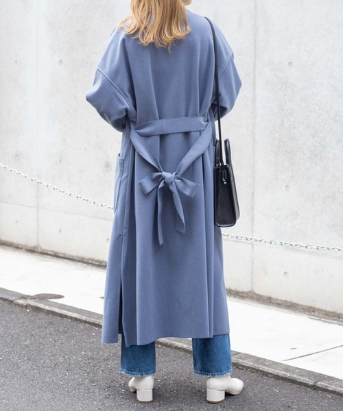 WEGO（ウィゴー）の「WEGO/【ZOZOTOWN＆一部店限定】テーラードフェイクウールコート（ステンカラーコート・レディース・アイボリー/ベージュ/ブルー・FREE）」の20枚目の写真