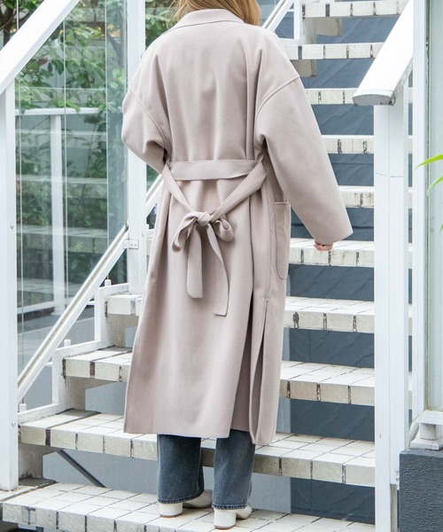 WEGO（ウィゴー）の「WEGO/【ZOZOTOWN＆一部店限定】テーラードフェイクウールコート（ステンカラーコート・レディース・アイボリー/ベージュ/ブルー・FREE）」の17枚目の写真