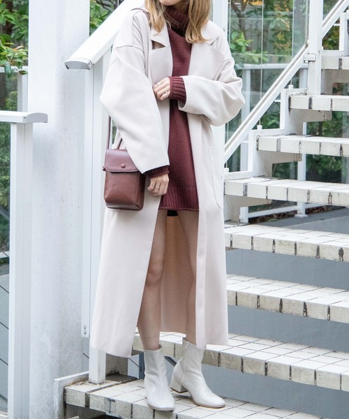 WEGO（ウィゴー）の「WEGO/【ZOZOTOWN＆一部店限定】テーラードフェイクウールコート（ステンカラーコート・レディース・アイボリー/ベージュ/ブルー・FREE）」の12枚目の写真
