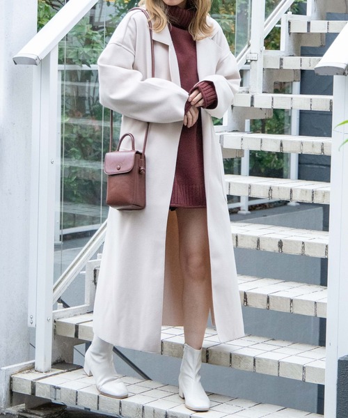 WEGO（ウィゴー）の「WEGO/【ZOZOTOWN＆一部店限定】テーラードフェイクウールコート（ステンカラーコート・レディース・アイボリー/ベージュ/ブルー・FREE）」の13枚目の写真