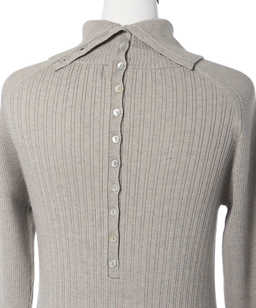 CLEARIMPRESSION （クリアインプレッション）の「ハイネックフレアーニットワンピース（ワンピース・レディース・ダークブラウン/ネイビー/グレイッシュベージュ・フリー）」の7枚目の写真