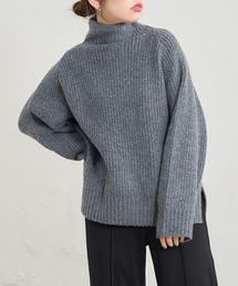 袖下釦デザインゆるシルエットニット