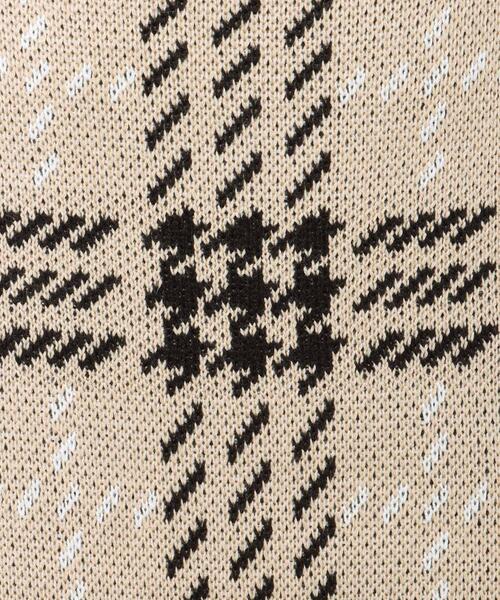 INGNI（イング）の「BIGチェックモックネックニット（ニット/セーター・レディース・ブラック/ベージュ/アイボリー・M）」の7枚目の写真