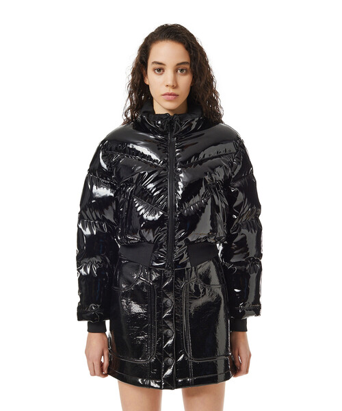 DIESEL（ディーゼル）の「レディース ブルゾン アウター リアルダウン ショート丈 ダブルジップ シャイニー（ダウンジャケット/コート・レディース・ベージュ/ブラウン・SMALL/X-SMALL/LARGE/MEDIUM）」の22枚目の写真