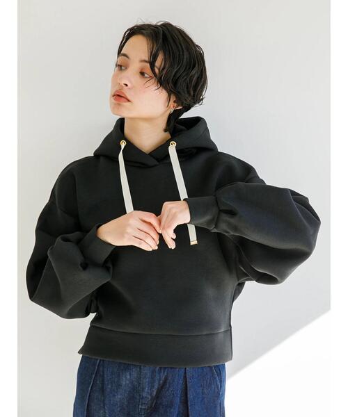koe(コエ)の「ライトダンボール袖ボリュームパーカー*(パーカー・レディース・ブラック/ピンク/ブルー/グリーン/ライトベージュ/ピンク系その他2・FREE)」の7枚目の写真