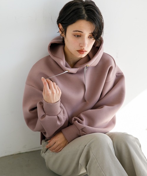 koe(コエ)の「ライトダンボール袖ボリュームパーカー*(パーカー・レディース・ブラック/ピンク/ブルー/グリーン/ライトベージュ/ピンク系その他2・FREE)」の6枚目の写真