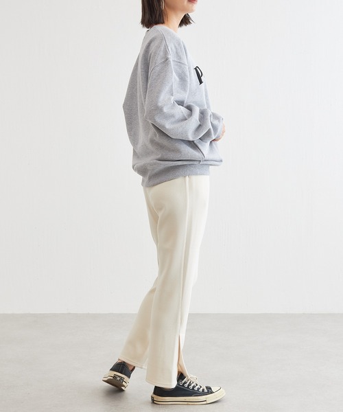 BONbazaar（ボンバザール）の「フロッキープリントスウェット（スウェット・レディース・ライトグレー/ダークグリーン/ピンク・FREE）」の11枚目の写真