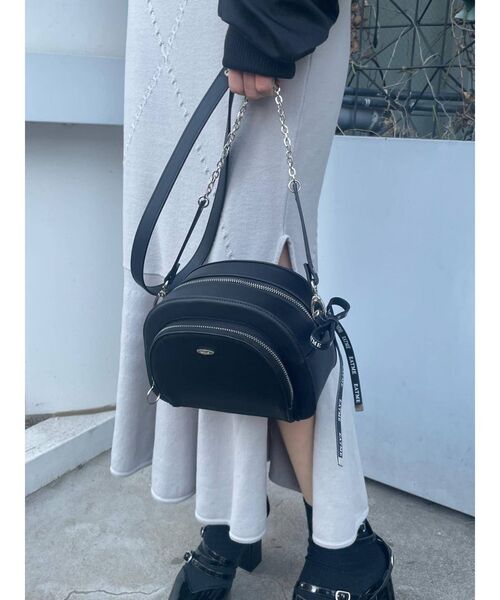 EATME（イートミー）の「ロゴリボン付きショルダーバッグ（ショルダーバッグ・レディース・ブラック/ベージュ・FREE）」の7枚目の写真