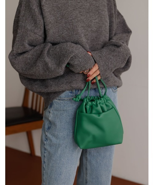 Re:EDIT（リエディ）の「フェイクレザーミニポシェット（ショルダーバッグ・レディース・ホワイト/ブラック/イエロー/グリーン・FREE）」の5枚目の写真