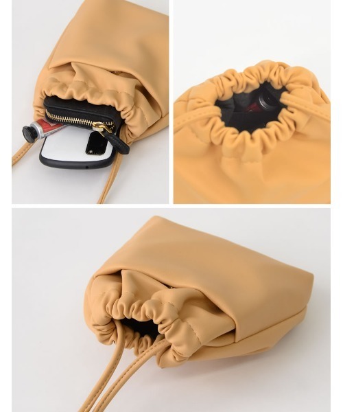 Re:EDIT（リエディ）の「フェイクレザーミニポシェット（ショルダーバッグ・レディース・ホワイト/ブラック/イエロー/グリーン・FREE）」の12枚目の写真