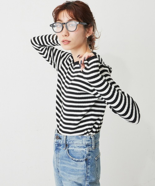 Auntie Rosa Holiday（アンティローザホリデー）の「カラークルーリブニットプルオーバー（ニット/セーター・レディース・ライトグリーン/ブラック/ブルー/ピンク・FREE）」の8枚目の写真