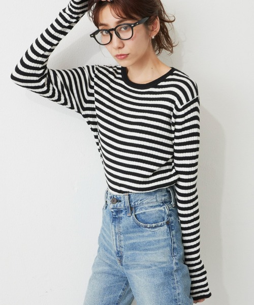 Auntie Rosa Holiday（アンティローザホリデー）の「カラークルーリブニットプルオーバー（ニット/セーター・レディース・ライトグリーン/ブラック/ブルー/ピンク・FREE）」の11枚目の写真