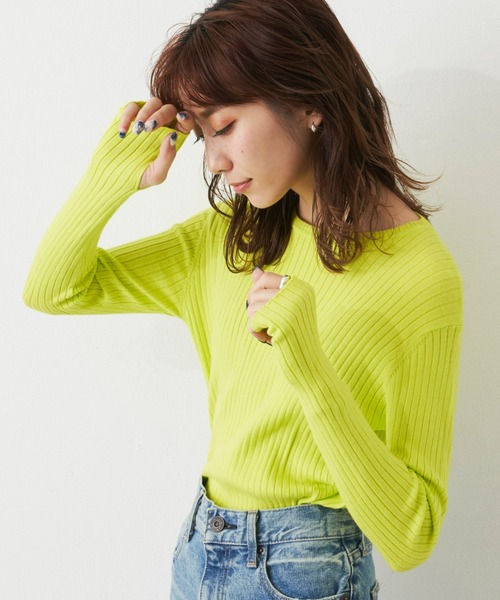 Auntie Rosa Holiday（アンティローザホリデー）の「カラークルーリブニットプルオーバー（ニット/セーター・レディース・ライトグリーン/ブラック/ブルー/ピンク・FREE）」の21枚目の写真