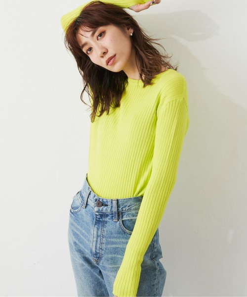 Auntie Rosa Holiday（アンティローザホリデー）の「カラークルーリブニットプルオーバー（ニット/セーター・レディース・ライトグリーン/ブラック/ブルー/ピンク・FREE）」の22枚目の写真