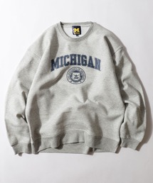 ZIP FIVE | 【MICHIGAN】カレッジロゴビックシルエットクルースウェット【ユニセックス】(スウェット)