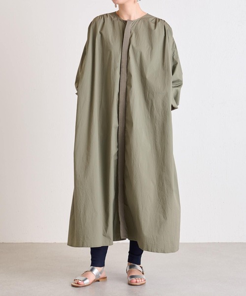 BEARDSLEY（ビアズリー）の「ギャザーハオリワンピース（ワンピース・レディース・カーキ/ダークグレー・FREE）」の8枚目の写真