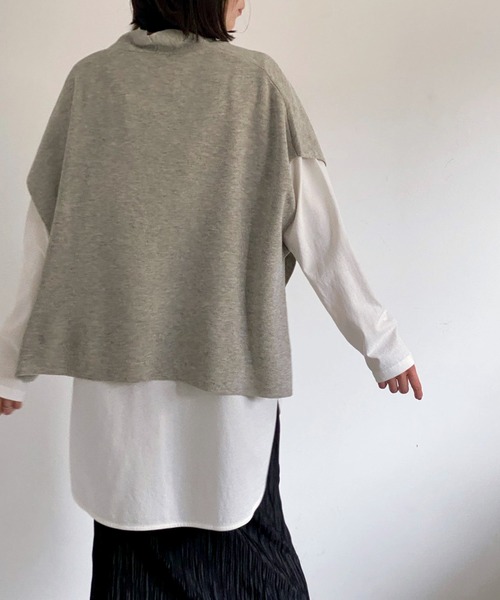 ottilie（オティーリエ）の「フロントボタンニットベスト（ニット/セーター・レディース・グレー・FREE）」の6枚目の写真