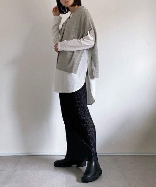 ottilie（オティーリエ）の「フロントボタンニットベスト（ニット/セーター・レディース・グレー・FREE）」の12枚目の写真