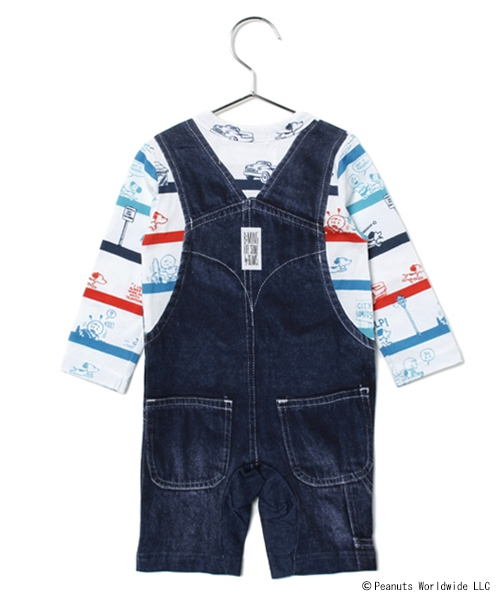 B:MING by BEAMS（ビーミングバイビームス）の「PEANUTS｜B:MING / ロンパース15SS（ロンパース・キッズ・インディゴブルー・70/80）」の2枚目の写真