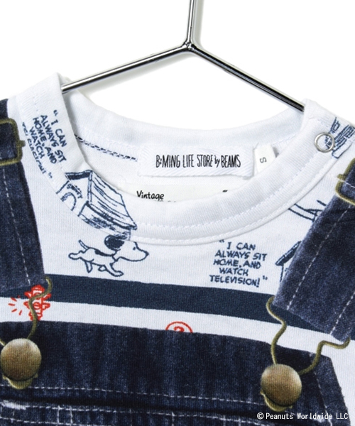 B:MING by BEAMS（ビーミングバイビームス）の「PEANUTS｜B:MING / ロンパース15SS（ロンパース・キッズ・インディゴブルー・70/80）」の4枚目の写真