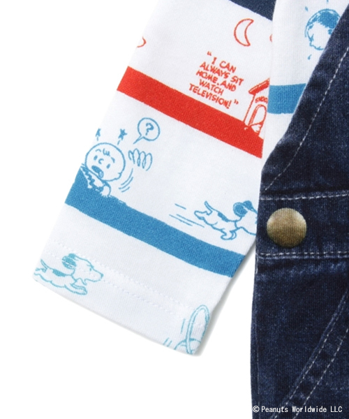 B:MING by BEAMS（ビーミングバイビームス）の「PEANUTS｜B:MING / ロンパース15SS（ロンパース・キッズ・インディゴブルー・70/80）」の5枚目の写真