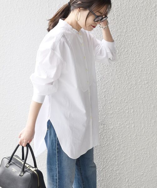 SHIPS(シップス)の「〈手洗い可能〉SOMELOS ソリッドビブヨークシャツ◇(シャツ/ブラウス・レディース・ホワイト/ピンク・36/38)」の7枚目の写真