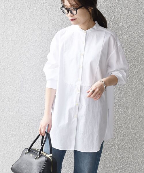 SHIPS(シップス)の「〈手洗い可能〉SOMELOS ソリッドビブヨークシャツ◇(シャツ/ブラウス・レディース・ホワイト/ピンク・36/38)」の10枚目の写真