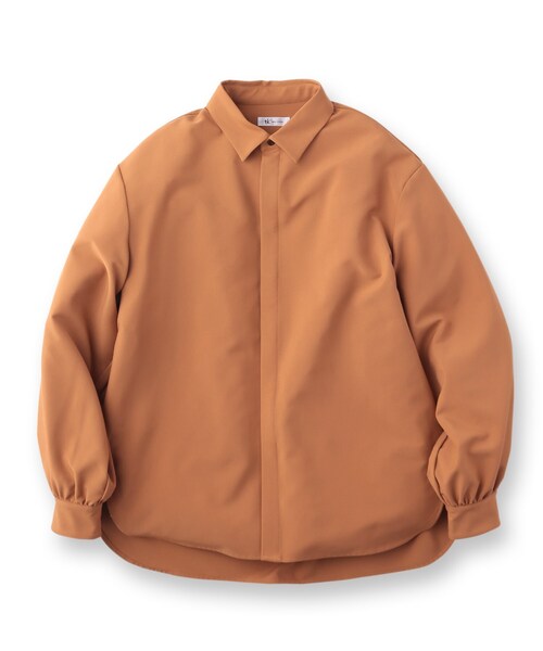 tk.TAKEO KIKUCHI（ティーケータケオキクチ）の「◆ボリュームスリーブシャツ（ユニセックスアイテム）（シャツ/ブラウス・メンズ・オフホワイト/ライトオレンジ系/ブラック・66/88）」の4枚目の写真