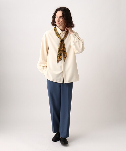 tk.TAKEO KIKUCHI（ティーケータケオキクチ）の「◆ボリュームスリーブシャツ（ユニセックスアイテム）（シャツ/ブラウス・メンズ・オフホワイト/ライトオレンジ系/ブラック・66/88）」の15枚目の写真