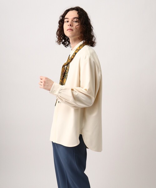 tk.TAKEO KIKUCHI（ティーケータケオキクチ）の「◆ボリュームスリーブシャツ（ユニセックスアイテム）（シャツ/ブラウス・メンズ・オフホワイト/ライトオレンジ系/ブラック・66/88）」の16枚目の写真