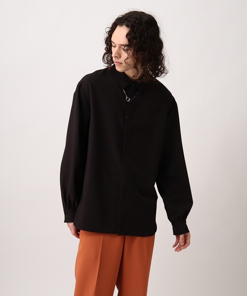 tk.TAKEO KIKUCHI（ティーケータケオキクチ）の「◆ボリュームスリーブシャツ（ユニセックスアイテム）（シャツ/ブラウス・メンズ・オフホワイト/ライトオレンジ系/ブラック・66/88）」の18枚目の写真