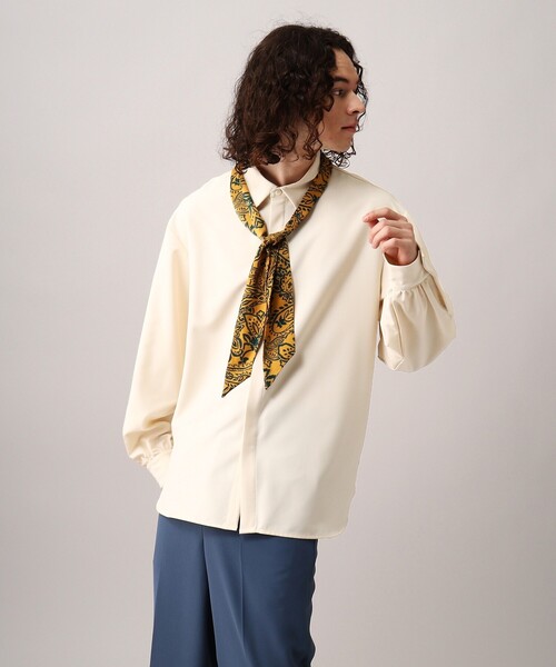 tk.TAKEO KIKUCHI（ティーケータケオキクチ）の「◆ボリュームスリーブシャツ（ユニセックスアイテム）（シャツ/ブラウス・メンズ・オフホワイト/ライトオレンジ系/ブラック・66/88）」の22枚目の写真