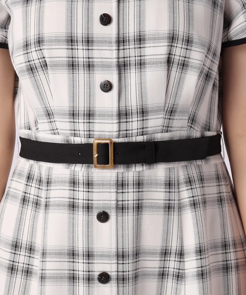 LAISSE PASSE(レッセパッセ)の「チェックフレアーシャツワンピース(シャツワンピース・レディース・ブラック・SMALL/MEDIUM)」の10枚目の写真