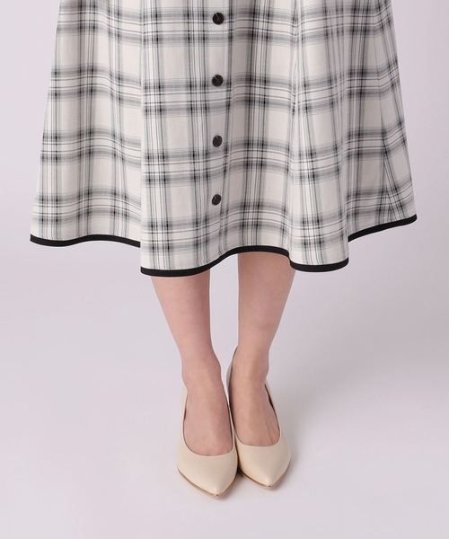 LAISSE PASSE(レッセパッセ)の「チェックフレアーシャツワンピース(シャツワンピース・レディース・ブラック・SMALL/MEDIUM)」の12枚目の写真