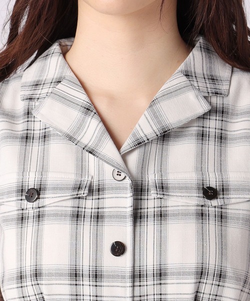 LAISSE PASSE(レッセパッセ)の「チェックフレアーシャツワンピース(シャツワンピース・レディース・ブラック・SMALL/MEDIUM)」の7枚目の写真
