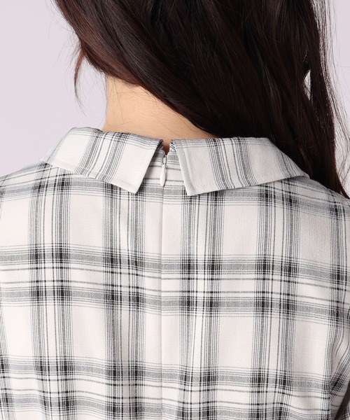 LAISSE PASSE(レッセパッセ)の「チェックフレアーシャツワンピース(シャツワンピース・レディース・ブラック・SMALL/MEDIUM)」の8枚目の写真