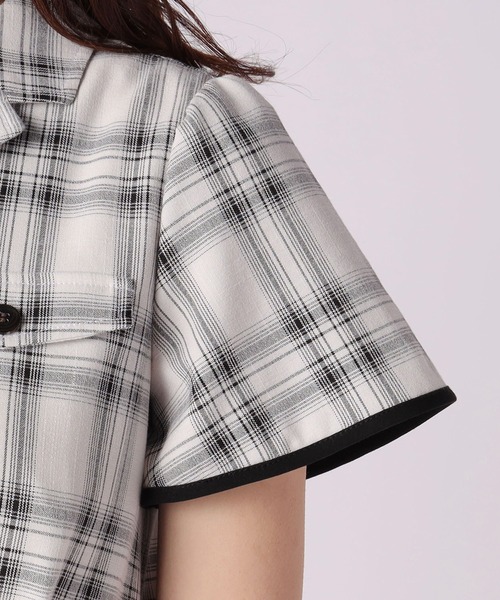 LAISSE PASSE(レッセパッセ)の「チェックフレアーシャツワンピース(シャツワンピース・レディース・ブラック・SMALL/MEDIUM)」の9枚目の写真