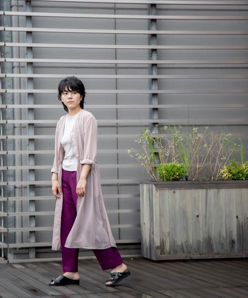 Karlas（カルラス）の「【Karlas/カルラス】2WAYシアーシャツワンピース（シャツワンピース・レディース・ネイビー/ピンクベージュ/ライトグレー・FREE）」の13枚目の写真