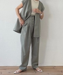 wee9s | front button double tuck pants / フロントボタンダブルタックパンツ(スラックス)