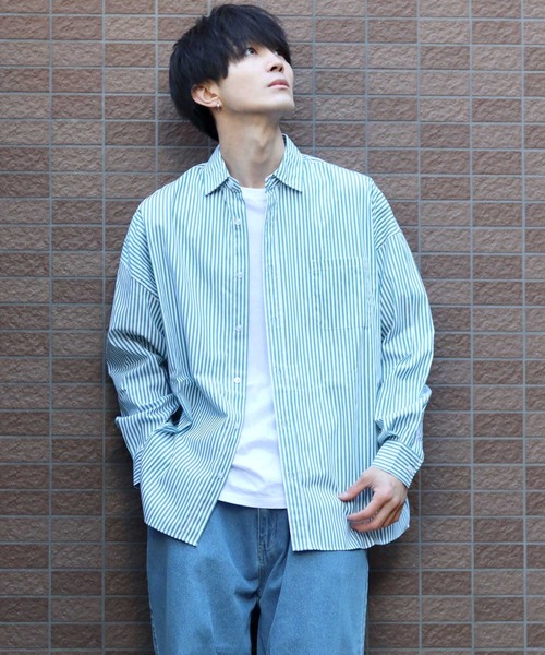 セール】Oversize Drop shoulder broadcloth shirt/オーバー