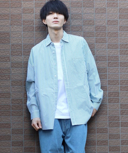 セール】Oversize Drop shoulder broadcloth shirt/オーバー