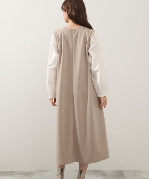 DRESKIP（ドレスキップ）の「◆お袖タック布帛切り替ワンピース（ワンピース・レディース・ブラック/カーキ/サンドベージュ・02/03/04）」の7枚目の写真