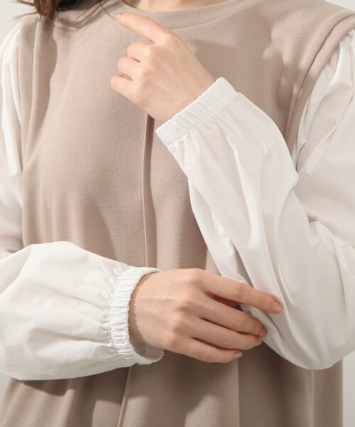 DRESKIP（ドレスキップ）の「◆お袖タック布帛切り替ワンピース（ワンピース・レディース・ブラック/カーキ/サンドベージュ・02/03/04）」の9枚目の写真