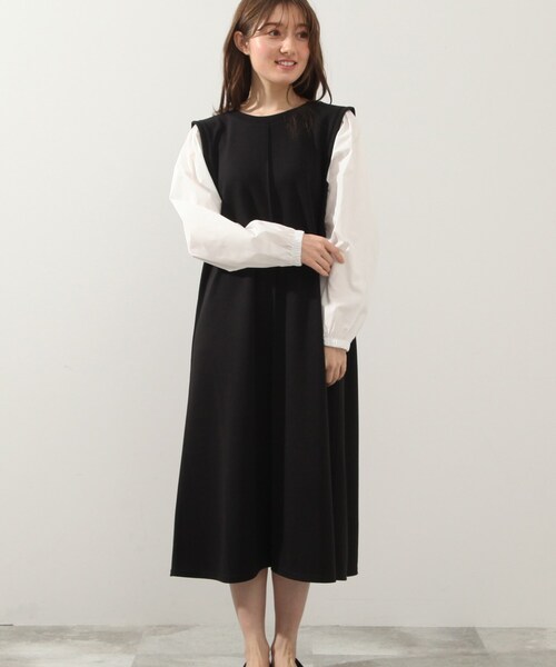 DRESKIP（ドレスキップ）の「◆お袖タック布帛切り替ワンピース（ワンピース・レディース・ブラック/カーキ/サンドベージュ・02/03/04）」の17枚目の写真