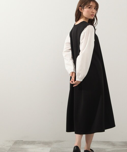 DRESKIP（ドレスキップ）の「◆お袖タック布帛切り替ワンピース（ワンピース・レディース・ブラック/カーキ/サンドベージュ・02/03/04）」の18枚目の写真