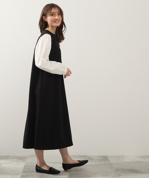 DRESKIP（ドレスキップ）の「◆お袖タック布帛切り替ワンピース（ワンピース・レディース・ブラック/カーキ/サンドベージュ・02/03/04）」の19枚目の写真