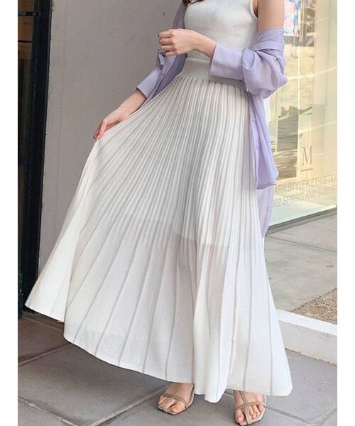 dazzlin（ダズリン）の「グリッターニットシアースカート（スカート・レディース・パープル/ブラウン/オフホワイト・FREE）」の2枚目の写真