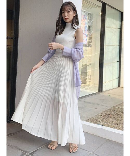 dazzlin（ダズリン）の「グリッターニットシアースカート（スカート・レディース・パープル/ブラウン/オフホワイト・FREE）」の7枚目の写真