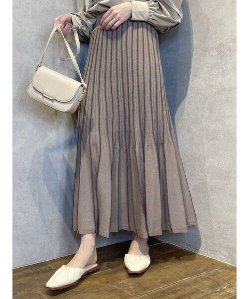 dazzlin（ダズリン）の「グリッターニットシアースカート（スカート・レディース・パープル/ブラウン/オフホワイト・FREE）」の9枚目の写真