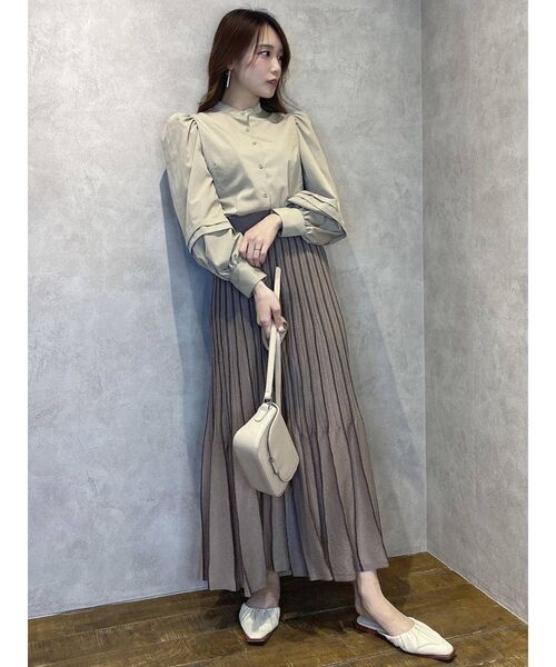 dazzlin（ダズリン）の「グリッターニットシアースカート（スカート・レディース・パープル/ブラウン/オフホワイト・FREE）」の11枚目の写真